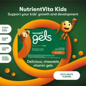 Herbalife Gels NutrientVita Tutti Frutti flavour product display image.